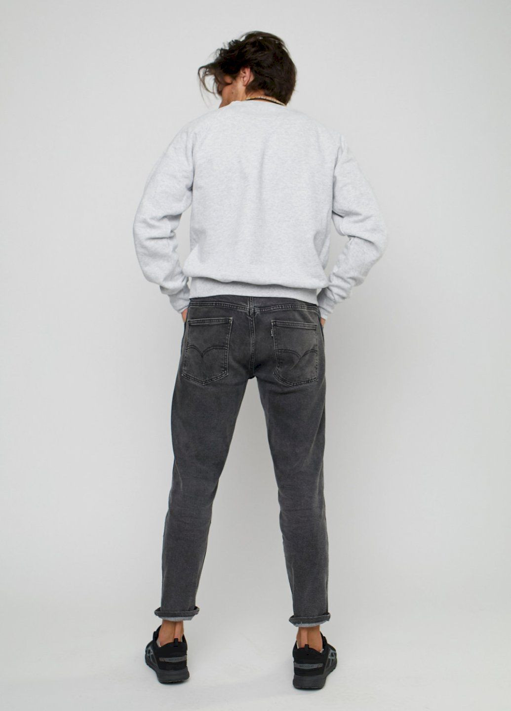 Сірий світшот чоловічий сірий "ну шо ти там?" YAPPI малюнок (303772936)