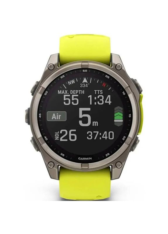 Смарт-годинник Fenix 8 Solar 47mm Sapph Titan Yellow&Graph Sil Band (010-02906-21) Garmin (323088946)