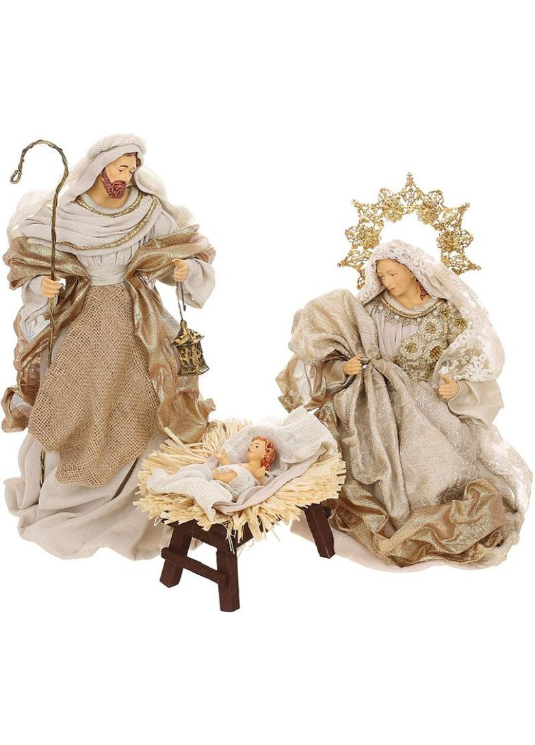 Рождественская декоративная композиция Вертеп 3 фигуры для дома и семьи новогоднее украшение из полистоуна BonaDi (368982052)
