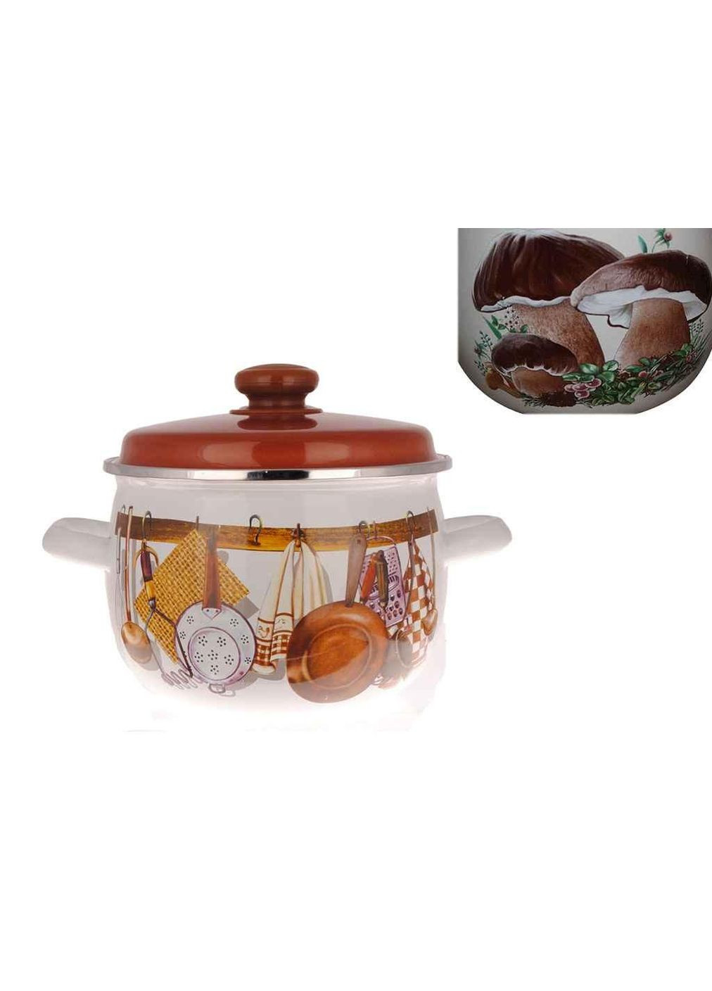 Кастрюля ем. 2,5л /4 сферическая Белый Гриб (I1911/4) ТМ Idilia (311955920)