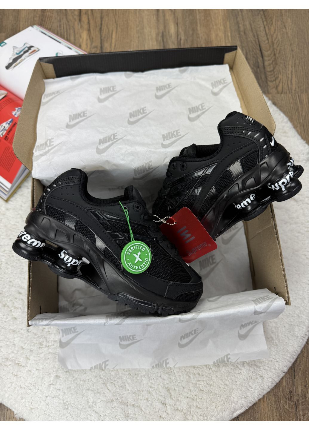 КРОСІВКИ ЖІНОЧІ NIKE SHOX RIDE 2 SUPREME BLACK WHITE НАЙК ШОКС No Brand чорні демісезони (368883648)