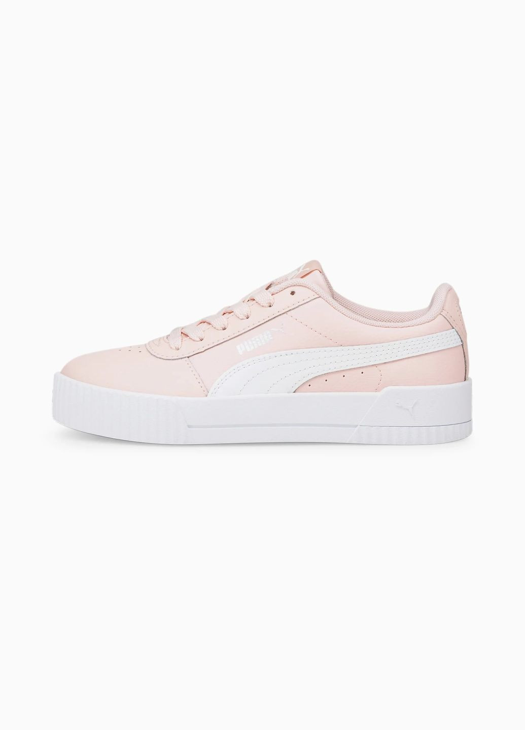 Розовые демисезонные кроссовки kids carina l chalk pink/white р. 4/35.5/22см Puma