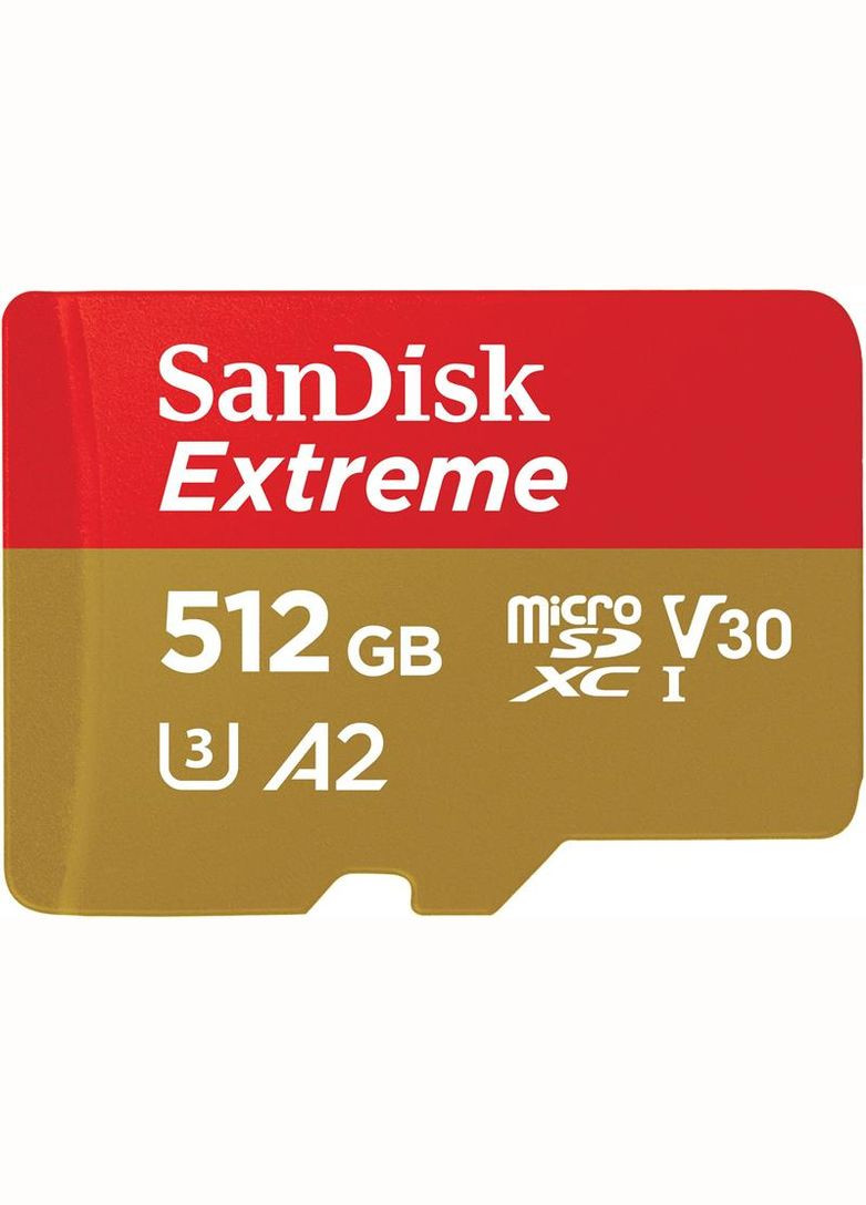 Карта памяти MicroSDXC512GB C10 UHSI Extreme V30 U3 R190/W130MB/s + SD (SDSQXAV-512G-GN6MA) SanDisk (314973839)