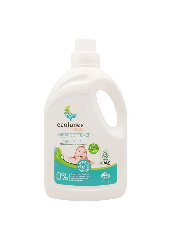 Гіпоалергенний органічний пом'якшувач тканини для дитячого одягу без запаху 1000 мл 23177 Ecolunes (282980556)