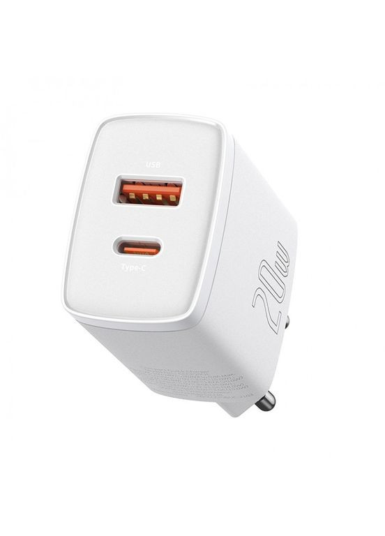 Зарядний пристрій Compact Quick Charger USB+TypeC 20W Білий (CCXJ-B02) Baseus (279554961)
