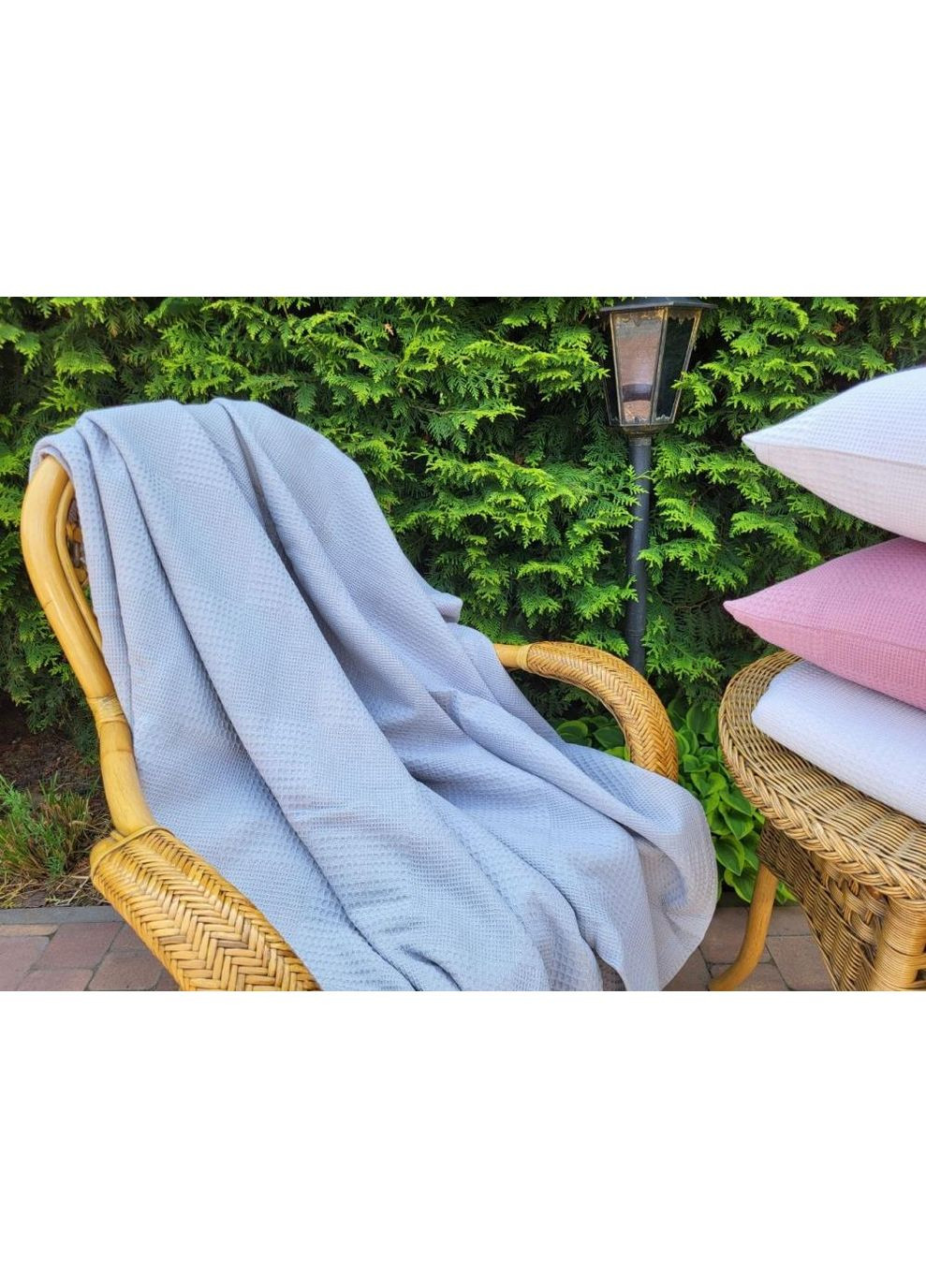 Покривало Сірий, Піке Вафелька 160*220 No Brand (363194819)