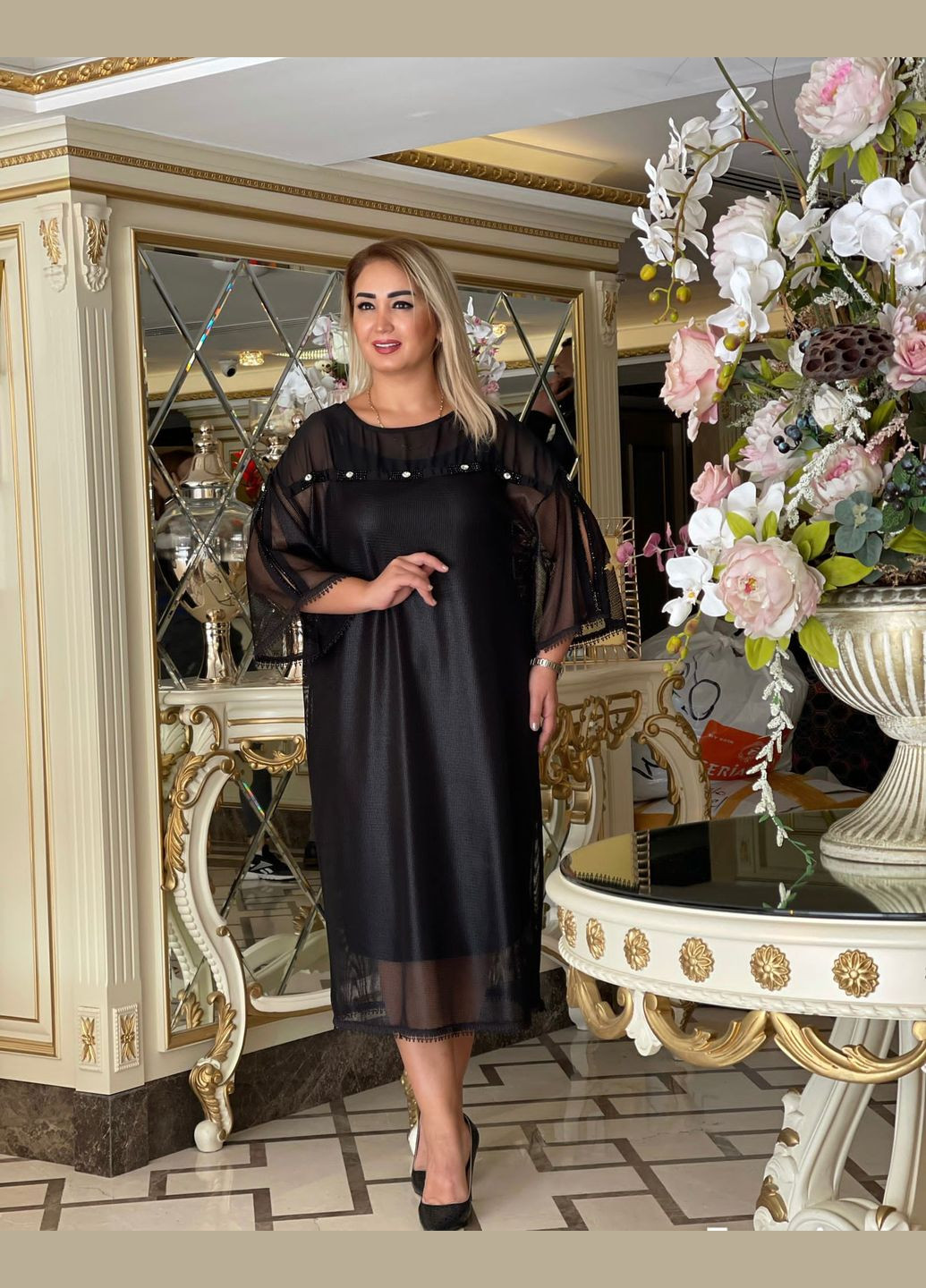 Черное праздничный, коктейльное, вечернее женское нарядное платье на любой повод турция 48/50 размер No Brand