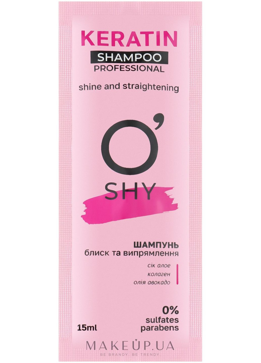 Шампунь «Блиск та випрямлення волосся» Keratin Professional Shampoo (пробник) 15ml (1148903-31020410) O'shy (368661306)