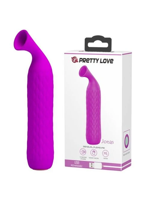 Силиконовый вибратор с вакуумным стимулятором фиолетовый Pretty Love Jonas LyBaile (382843044)