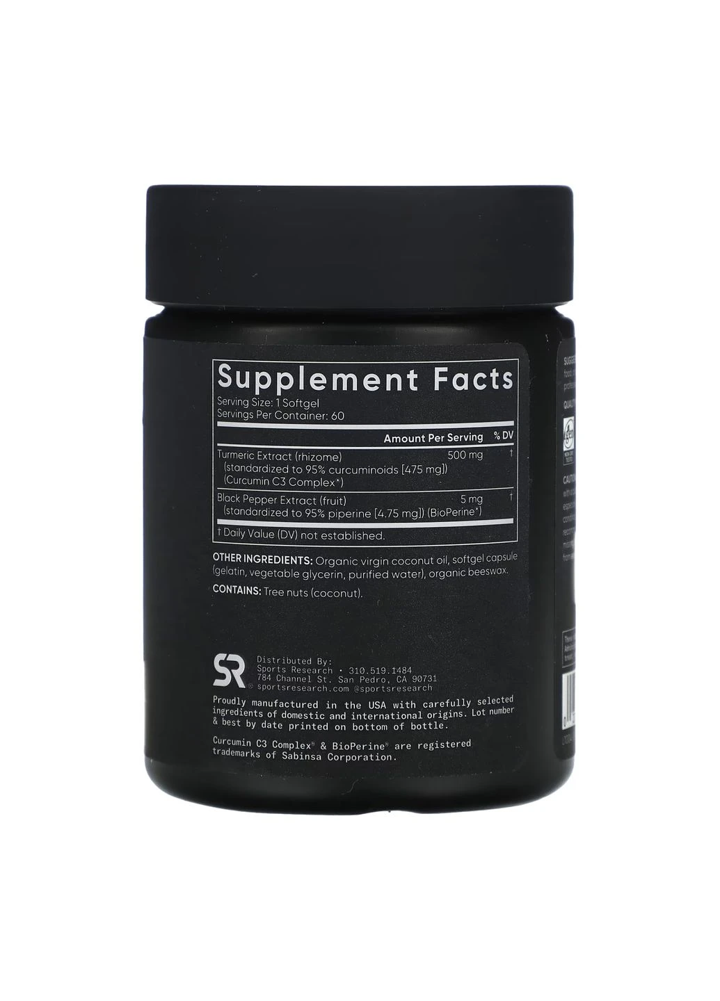 Turmeric Curcumin C3 Complex 500mg - 60 softgels Sport Research (372596724)