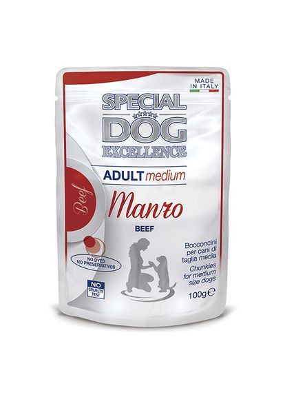 Вологий корм для собак SDE Dog Wet Medium Adult яловичина 0.1 кг (000025828) Monge (366653138)