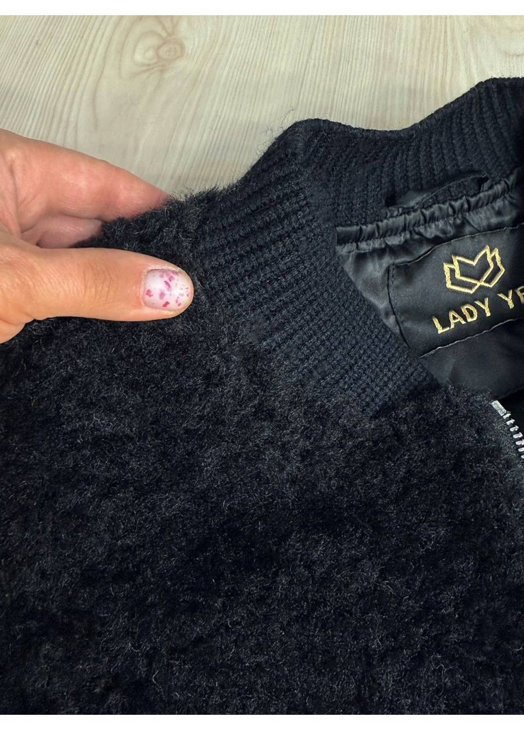 Шуба женская 10016 мех тедди бомбер короткая оверсайз черная Lady yep (368727310)