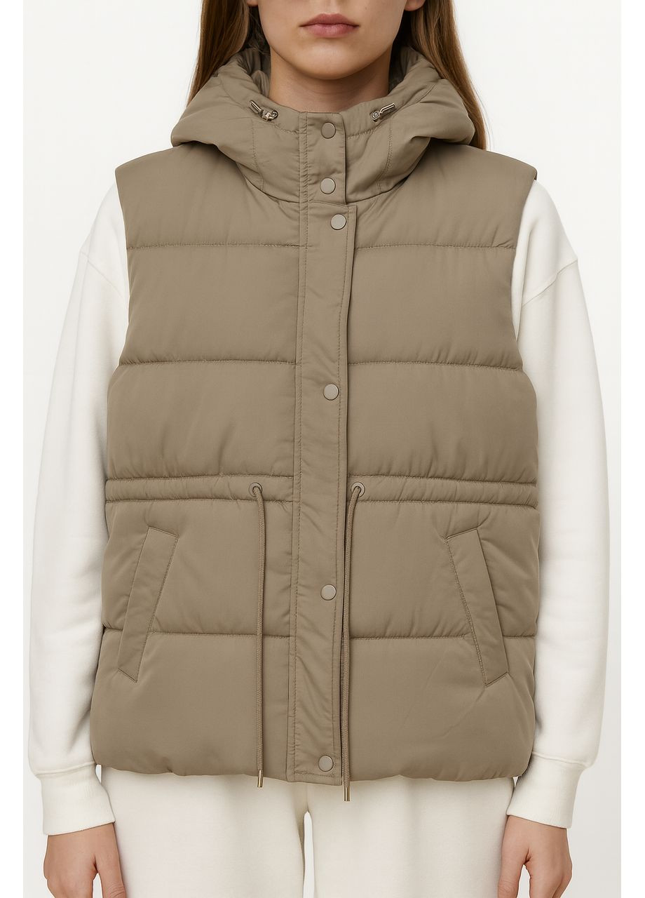 Жіночий утеплений жилет темно-бежевий (6875) 2XL Moda Show (361032002)