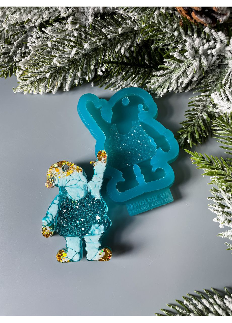 Молд Санта у кристалічному кожушку форма для новорічних іграшок на ялинку силіконова форма для епоксидної смоли No Brand (370566720)