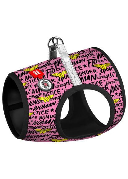 Шлея для собак Clothes з QR паспортом "Диво-жінка в рожевому" S2 (1012-4010) WAUDOG Clothes з QR паспортом &quot;Диво-жінка в рожевому&quot; S2 (366495392)