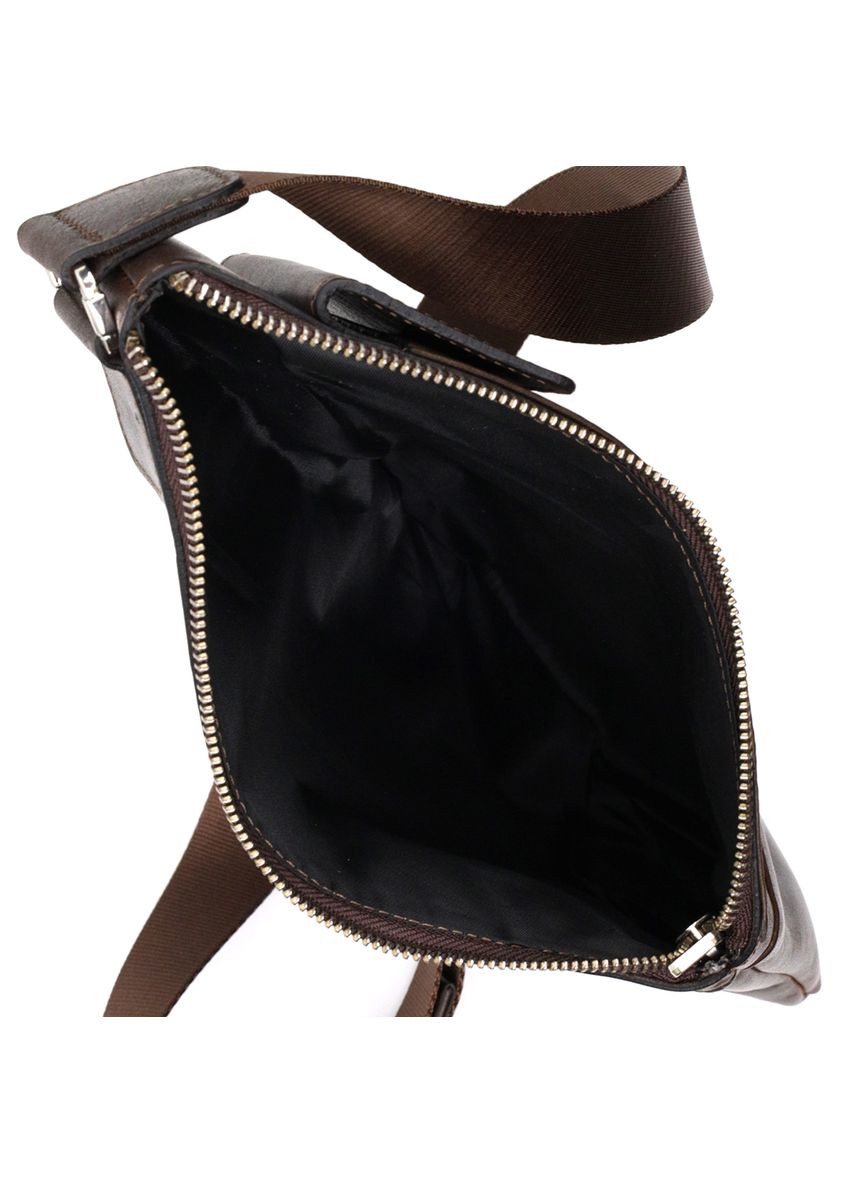 Сумка чоловіча через плече шкіряна слінг 11669 Коричнева Grande Pelle (302008123)