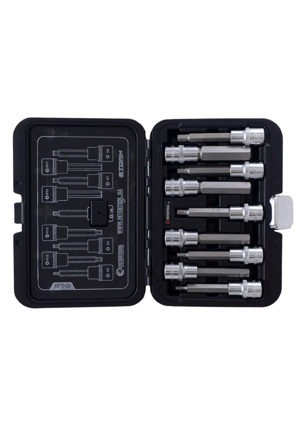 Набор бит HEX 1/2" x H4-H17 x 100 мм (9 шт.) Storm (ET-8406) Intertool (353493712)