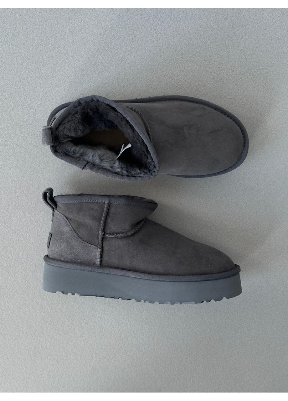 Угі Жіночі UGG Ultra Mini Platform Grey (Замша) (366196955)