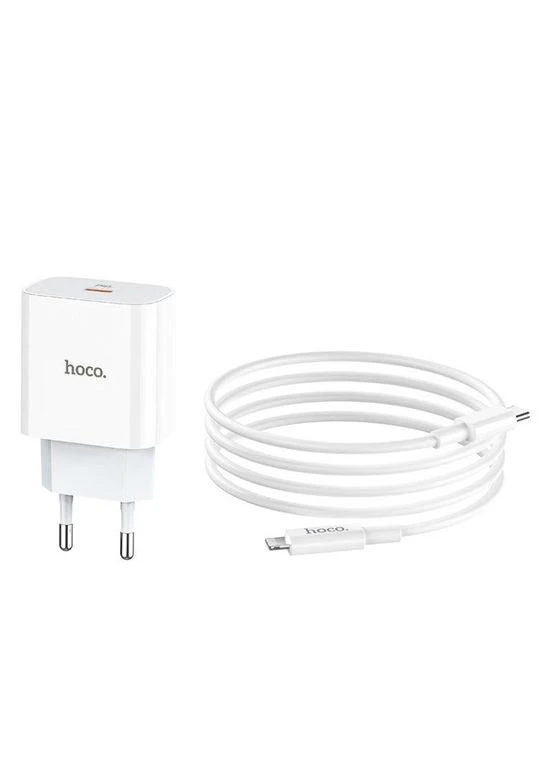 Мережевий зарядний пристрій з кабелем C76A Plus Speed source PD20W charger set(C to iP) White Hoco (389297782)