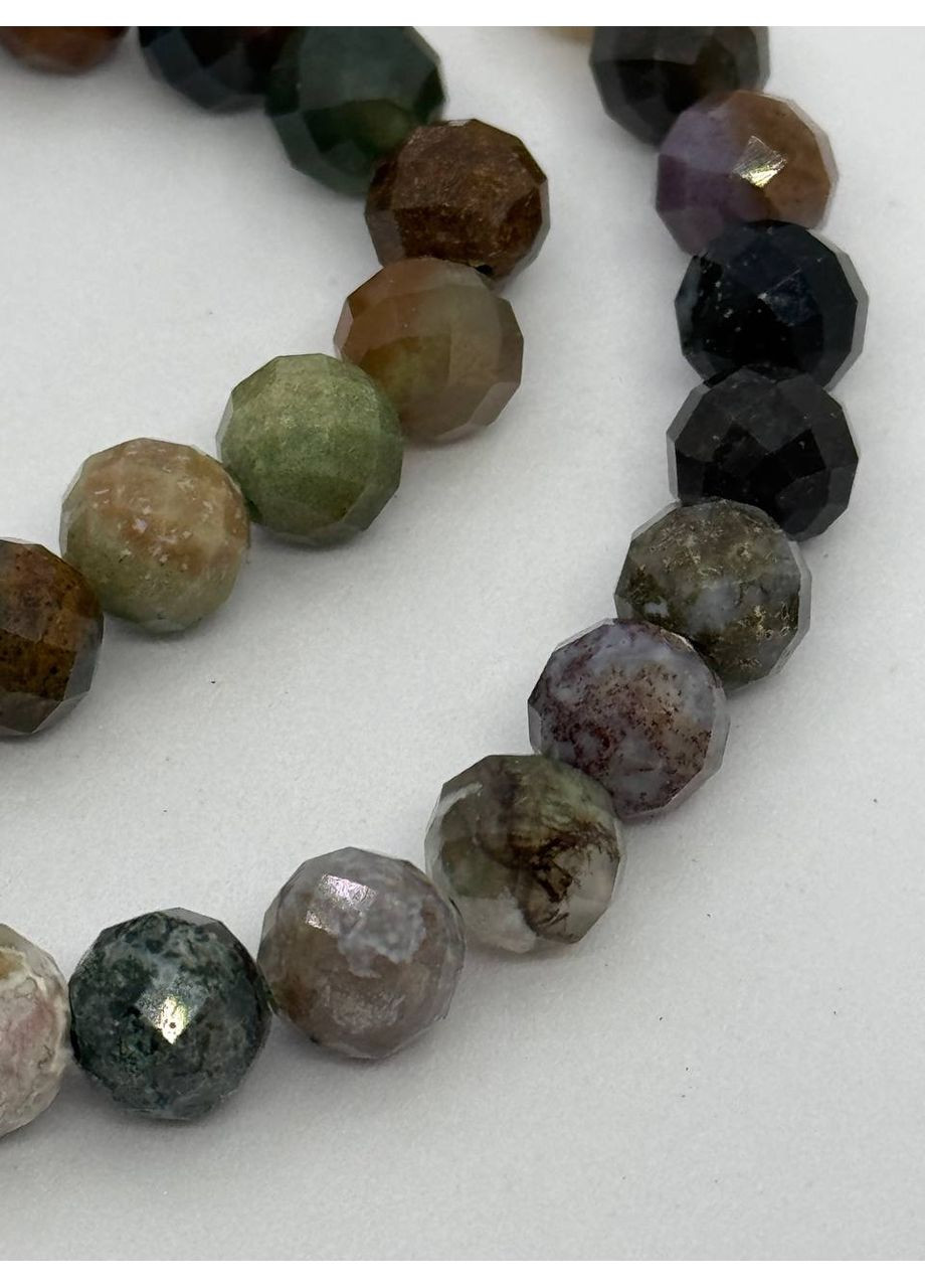 Моховой агат на нити без застежки 8 мм 40 см Зеленый No Brand (350633867)