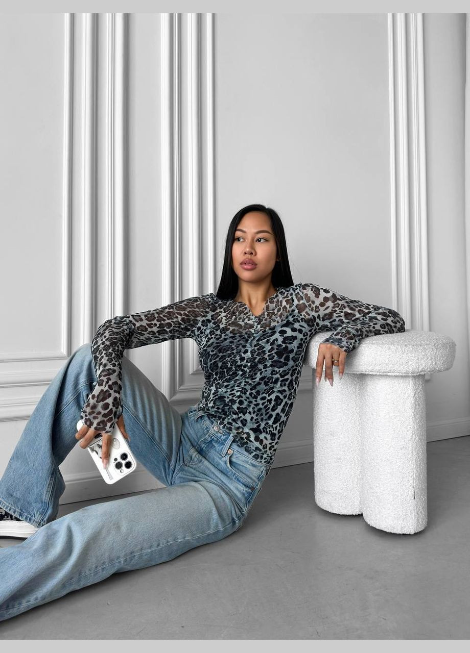 Лонгсливы из сетки в актуальный принт Adelante (318340282)