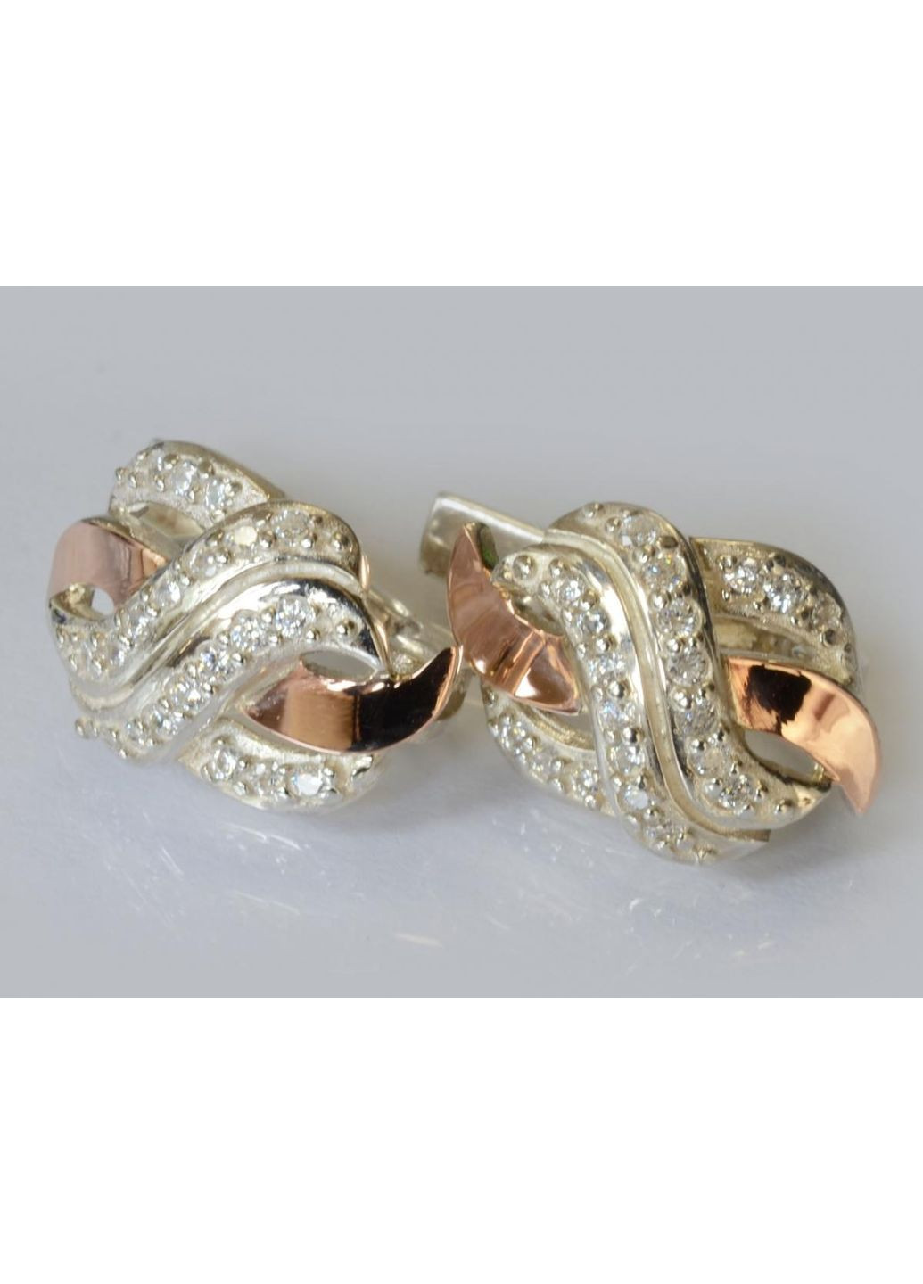 Срібні сережки зі вставками із золота Silver Style (367112213)