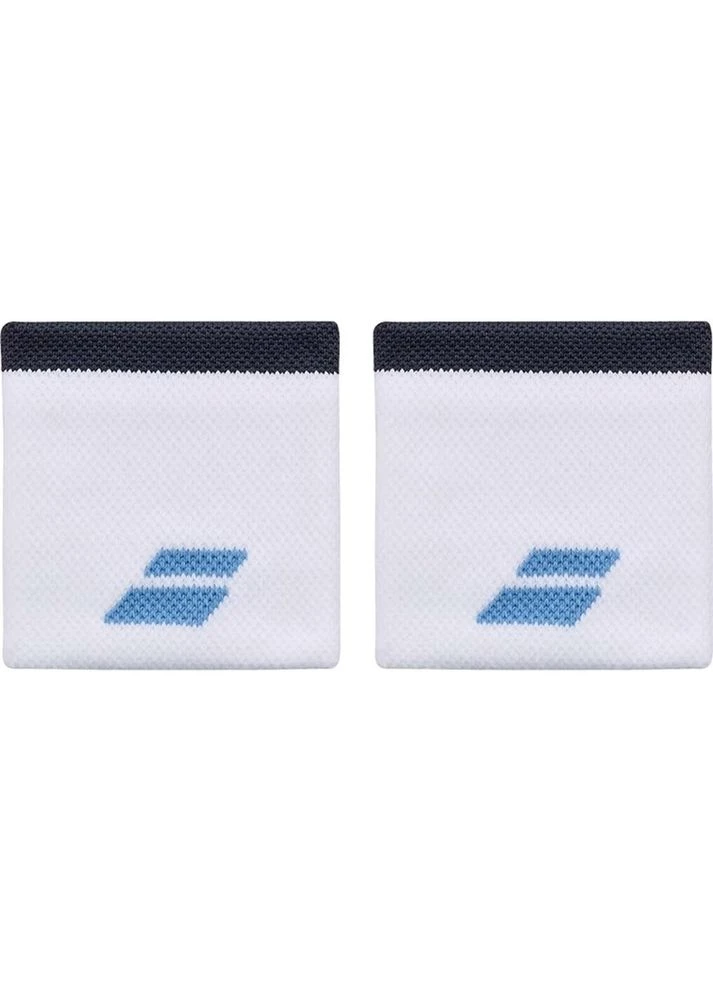 Напульсники бело-темно-сине-голубые 5UB1261-1099 Babolat LOGO WRISTBAND (401822975)