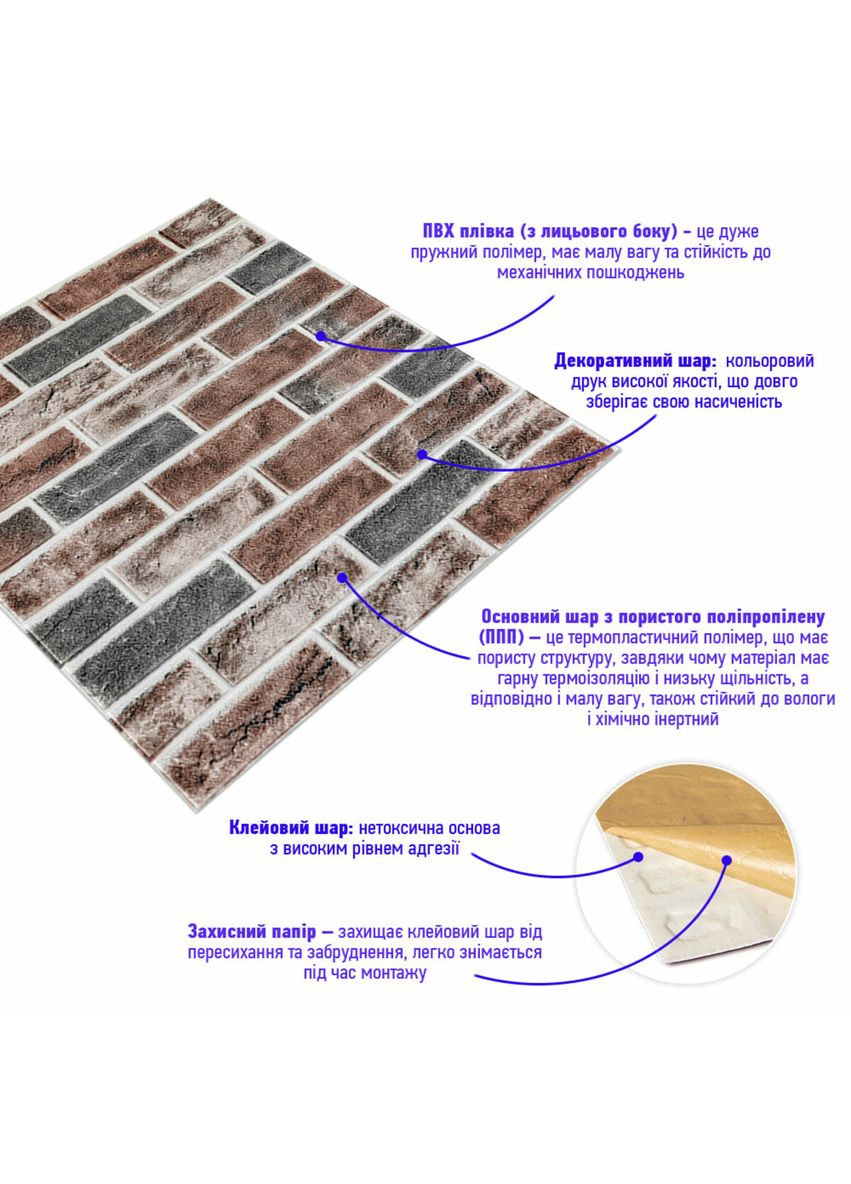 Самоклеящаяся 3D панель под кирпич клинкер оранжевый 700x700x4мм (414) SW-00000769 Sticker Wall (362115236)
