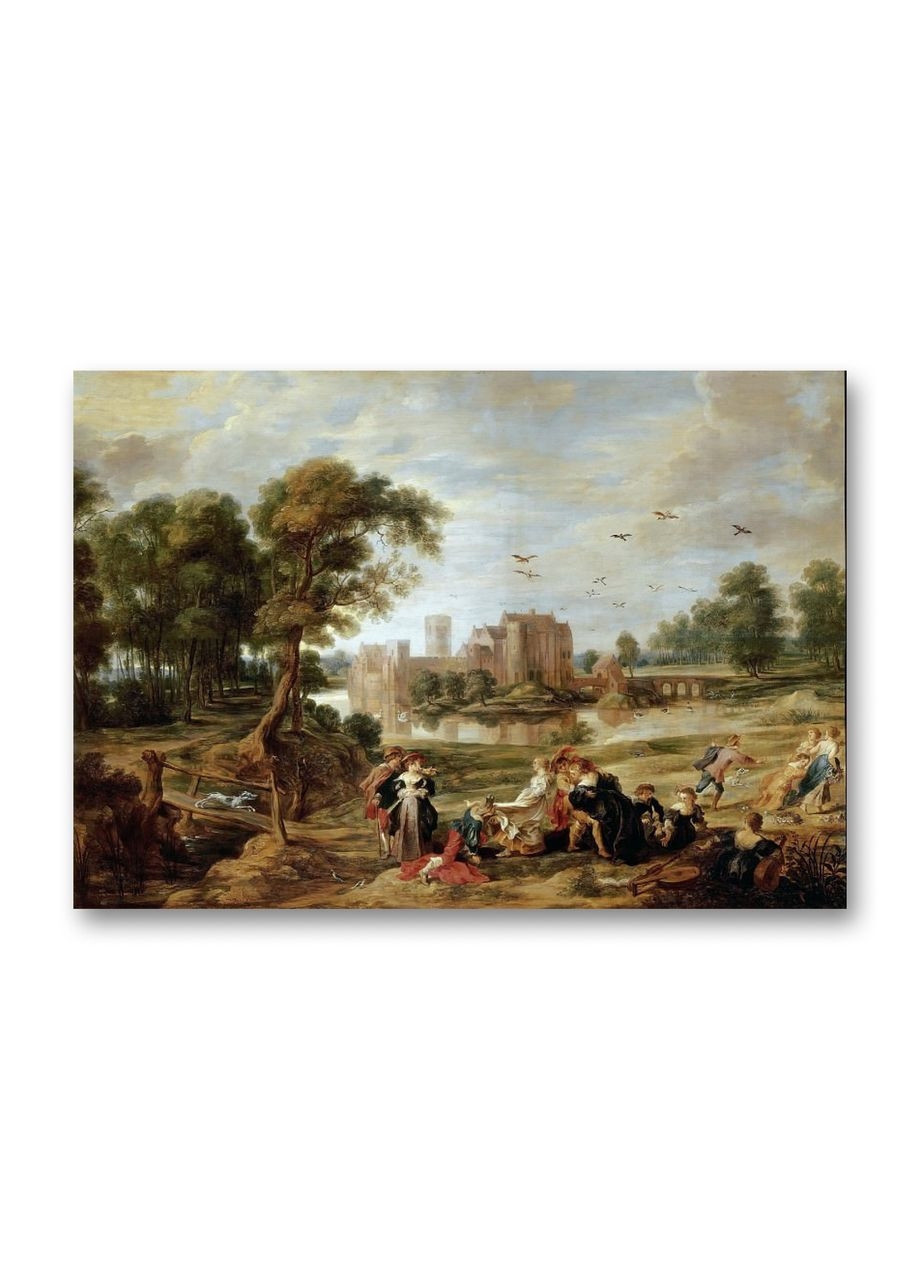 Печать на холсте Пейзаж с замком Стеен рано утром Питер Пауль Рубенс 40x60 No Brand (346494916)
