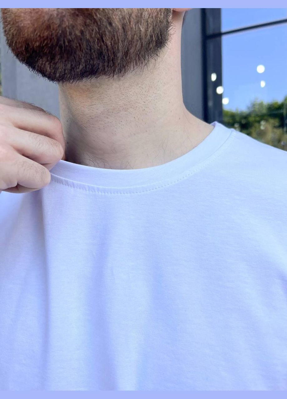 Белая базовая футболка со стрейчами кулира с коротким рукавом Vakko