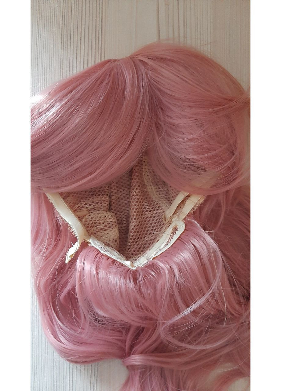 Парик каскад длинные розовые волосы с челкой No Brand (361878421)