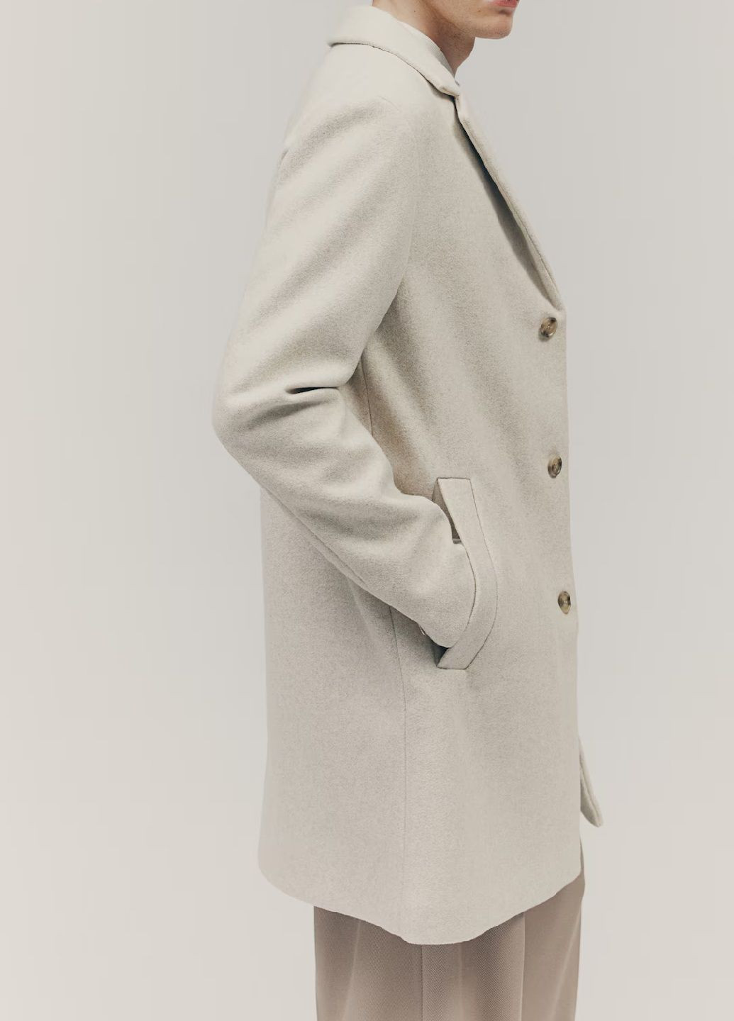 Светло-бежевое демисезонное Пальто H&M