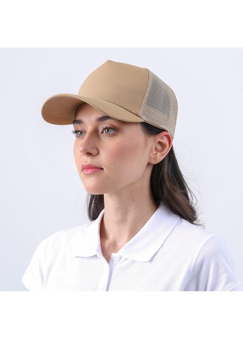 Бейсболка тракер женская коттон бежевая ШАВИШ LuckyLOOK 808-560 (335833614)