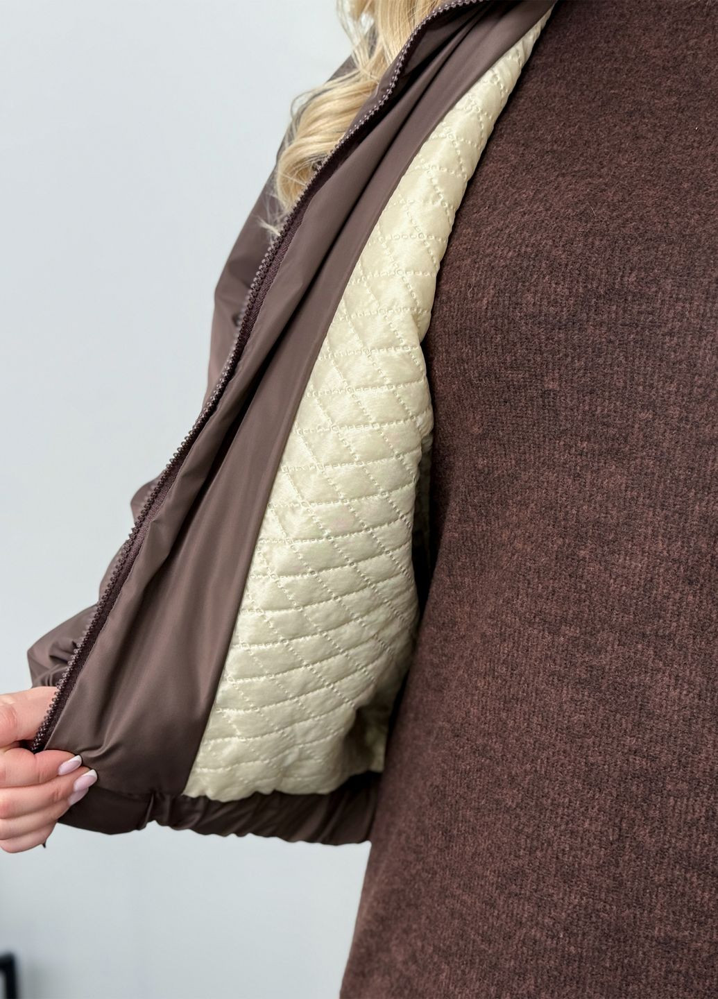 Бомбер женский оверсайз демисезонный на синтепоне на молнии (369975756)