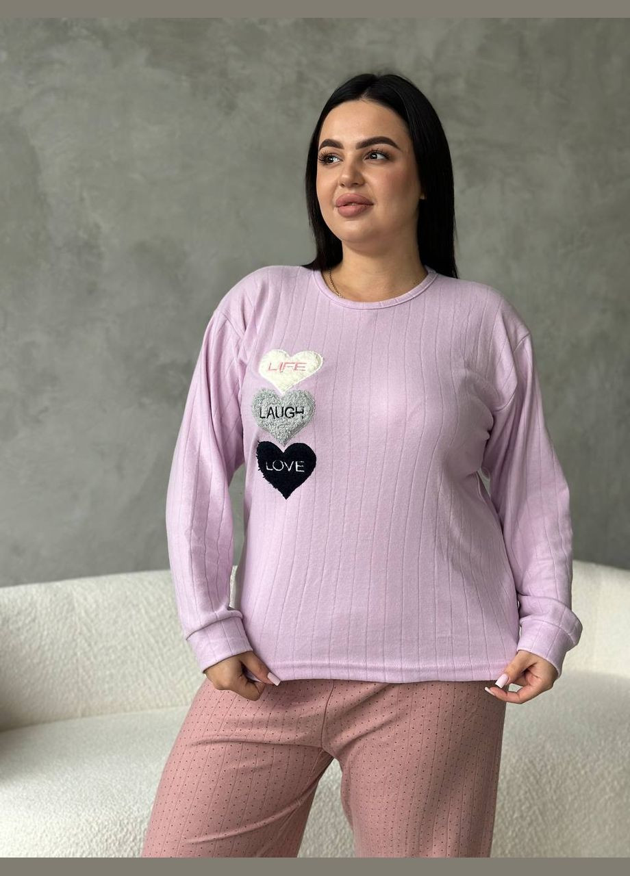 Розовая всесезон максимально комфортная и приятная пижама-домашний костюм свитшот + брюки Vakko