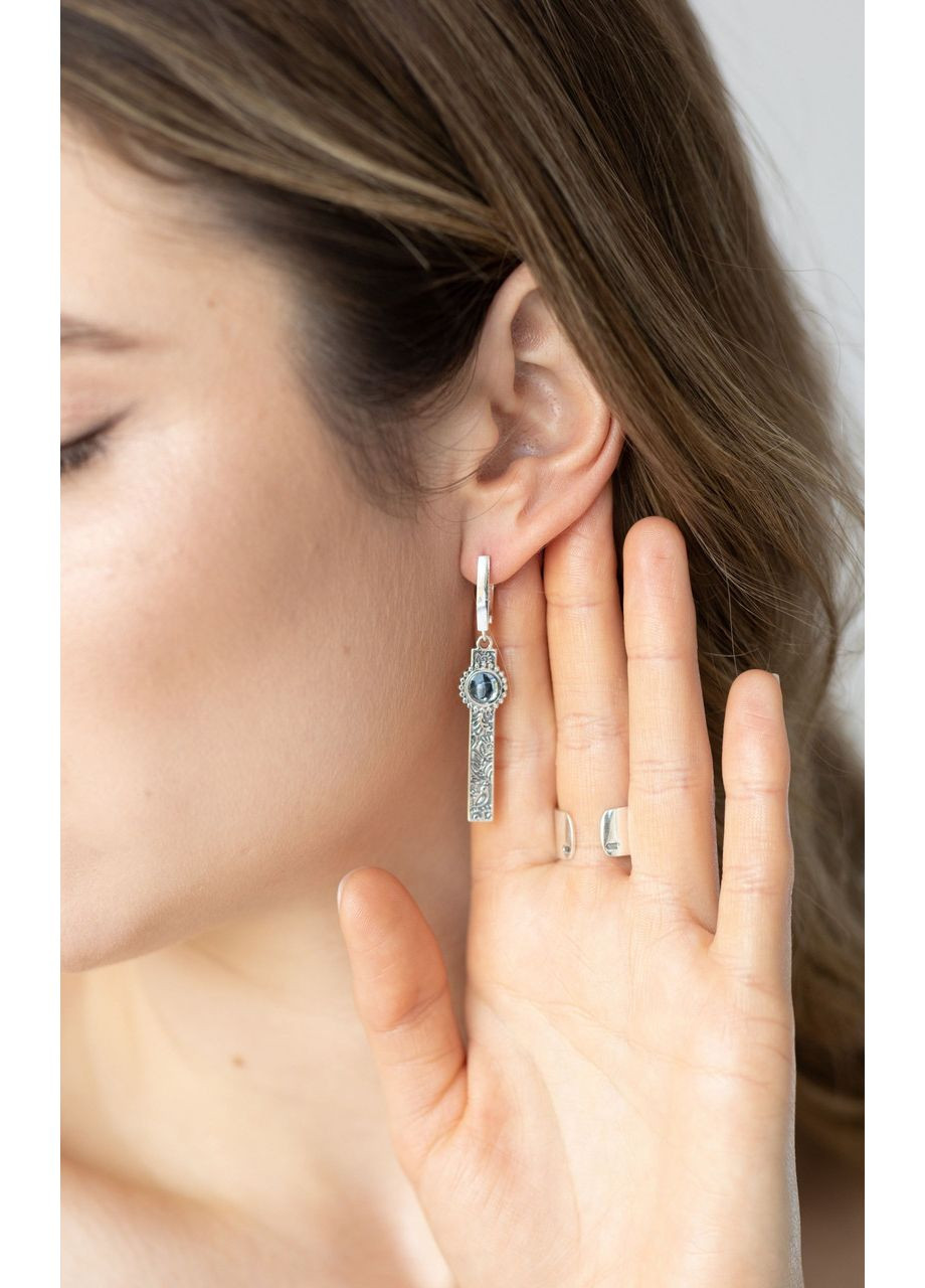 Серьги серебряные с орнаментом Гаивка Montana 925 Птах Skifska Etnika (364202443)