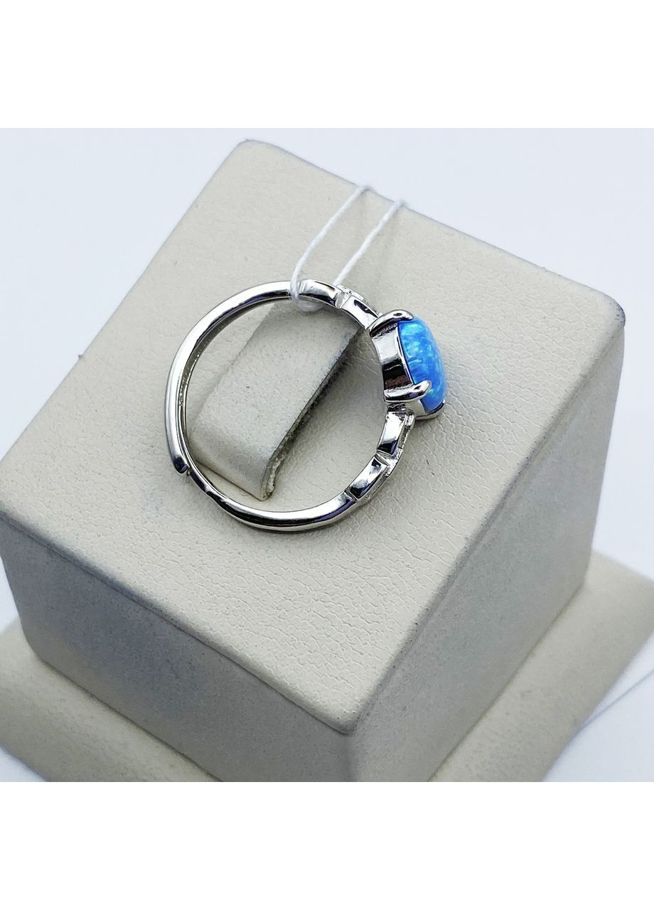 Каблучка срібна з блакитним опалом 17,5 1,71 г No Brand (370142564)