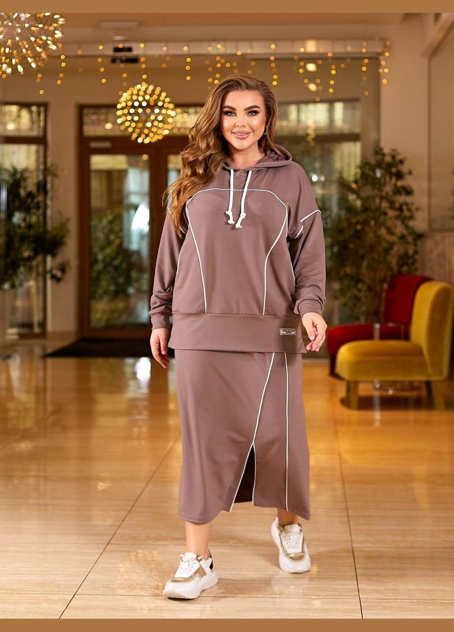 Жіночий спортивний костюм зі спідницею колір графіт New Trend (304988622)