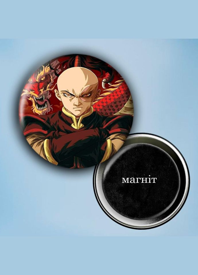 Фотомагніт (магніт на холодильник) Аніме Аватар #0013 56 мм чорний No Brand (309159299)