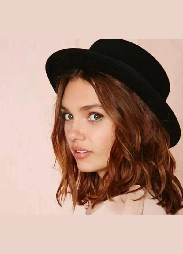 Капелюх канотьє зі стрічкою чорний No Brand Канотьє (316094747)