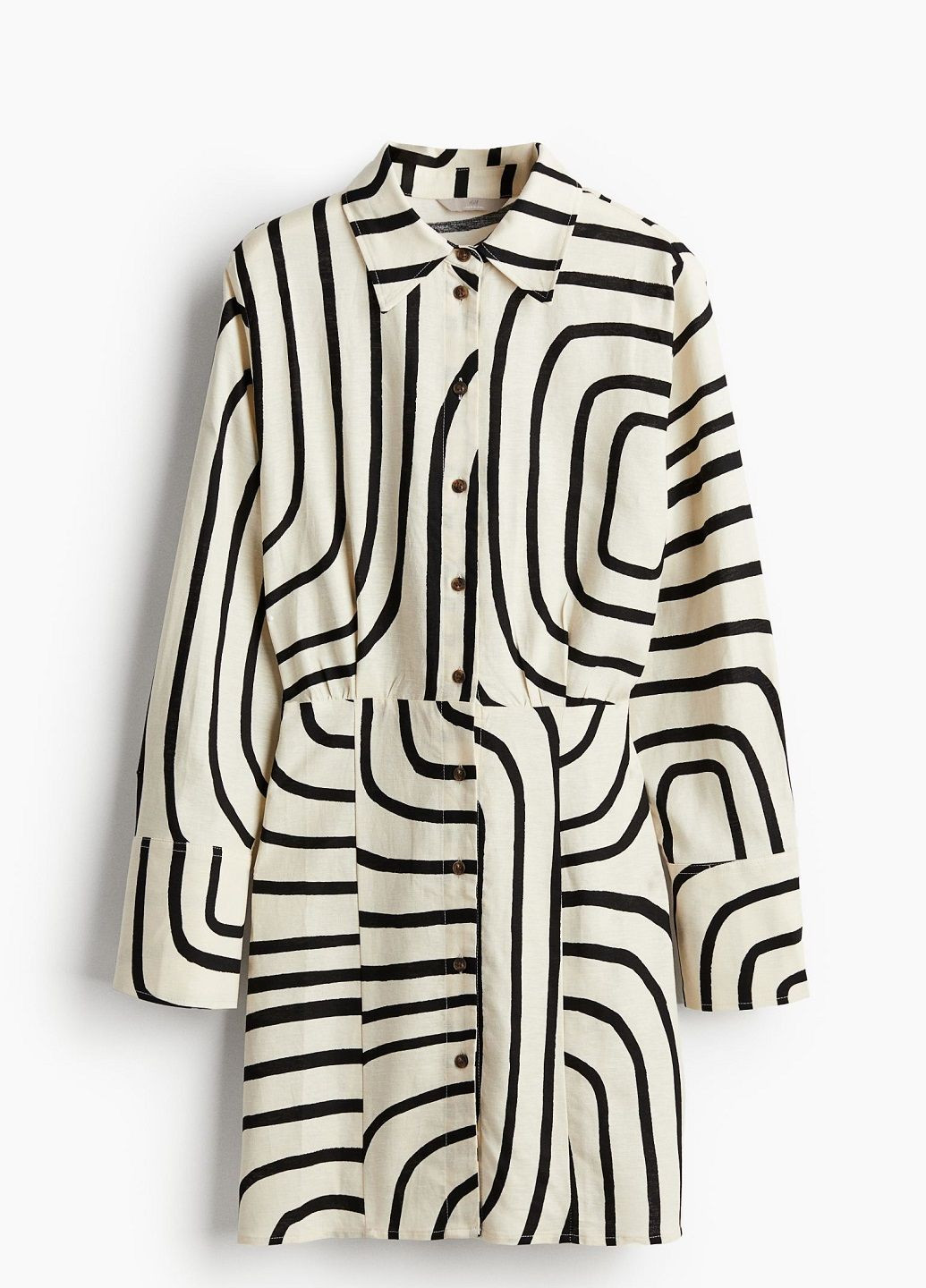 Молочное кэжуал платье H&M с абстрактным узором