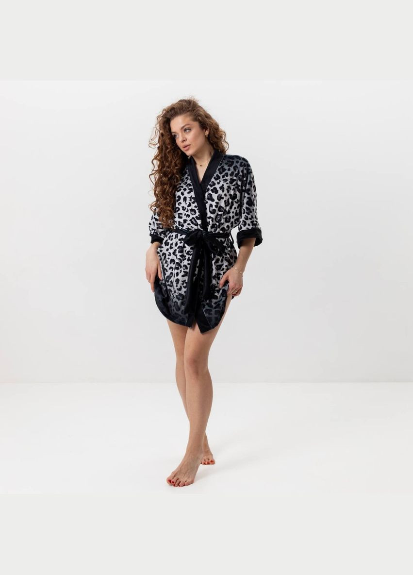 Халат женский из плюшевого велюра Снежный барс 3423_S 15975 S FlexDress (336766984)