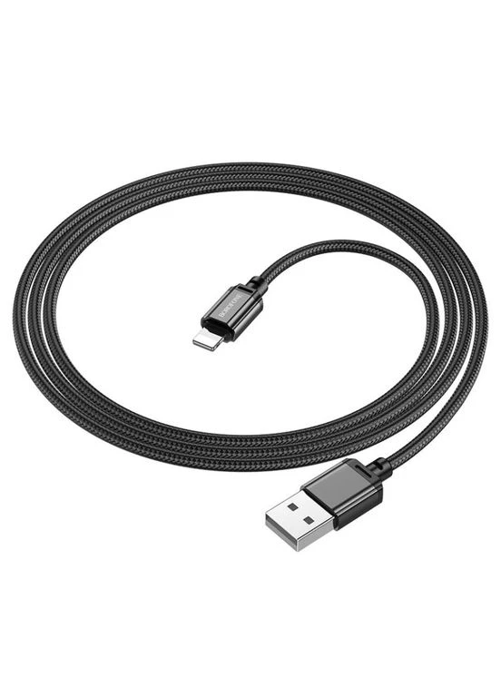 Кабель BX87 Sharp USB – Lightning 2.4 А 1 м в нейлоновому обплетенні чорний Borofone (401875138)