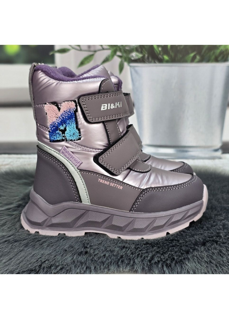 Черевики дитячі зимові для дівчинки Bi&Ki лілові на овчині Tom.M (369384027)