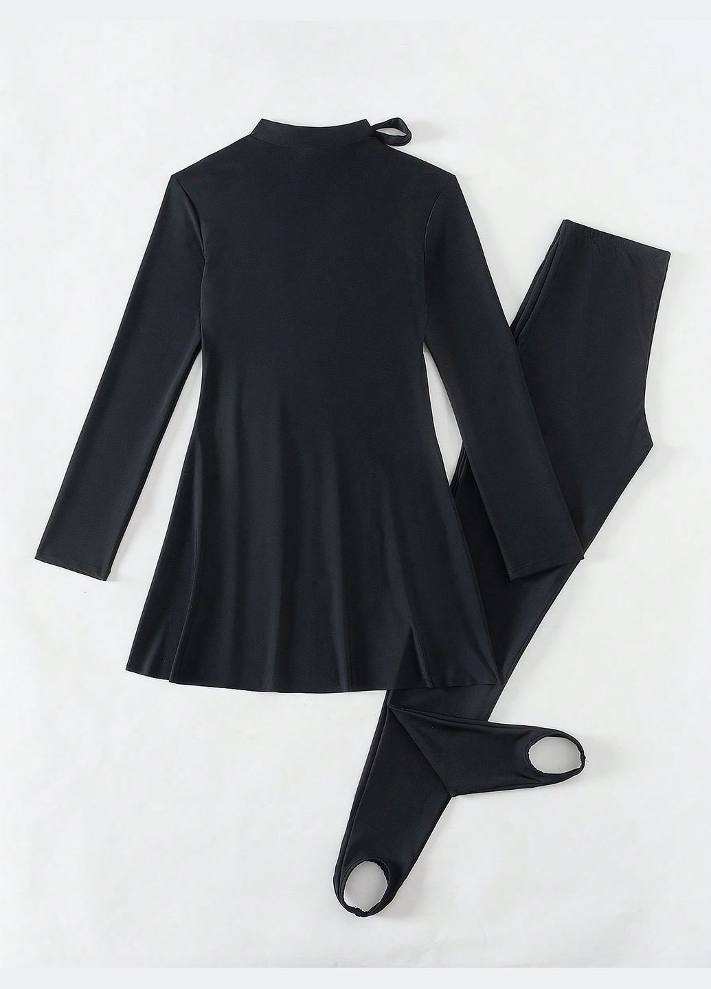 Черный летний купальник (топ и брюки) раздельный SHEIN