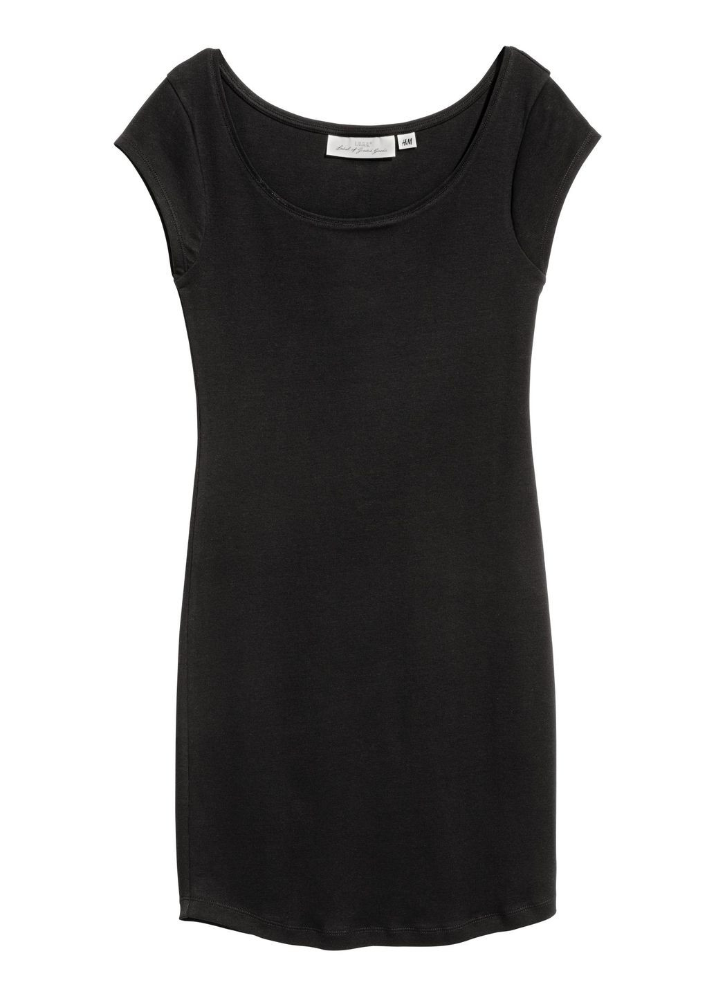 Черное кэжуал платье из хлопка H&M однотонное