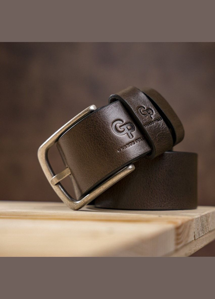 Ремень мужской с круглой пряжкой Grande Pelle капучино (sku_11271) No Brand (327819662)