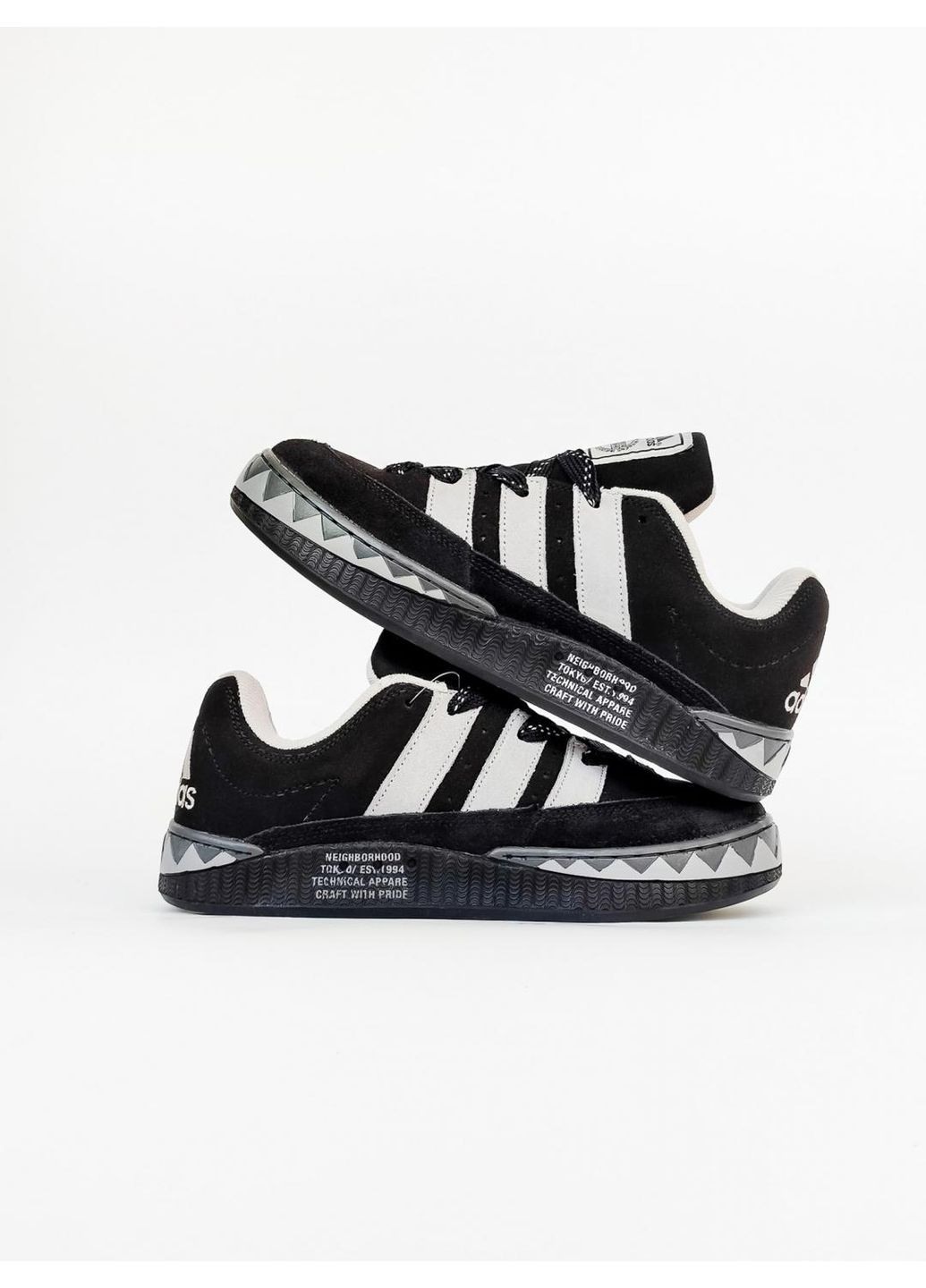 Чорні Осінні кросівки чоловічі adidas adimatic neighborhood black white адідас адіматік No Brand