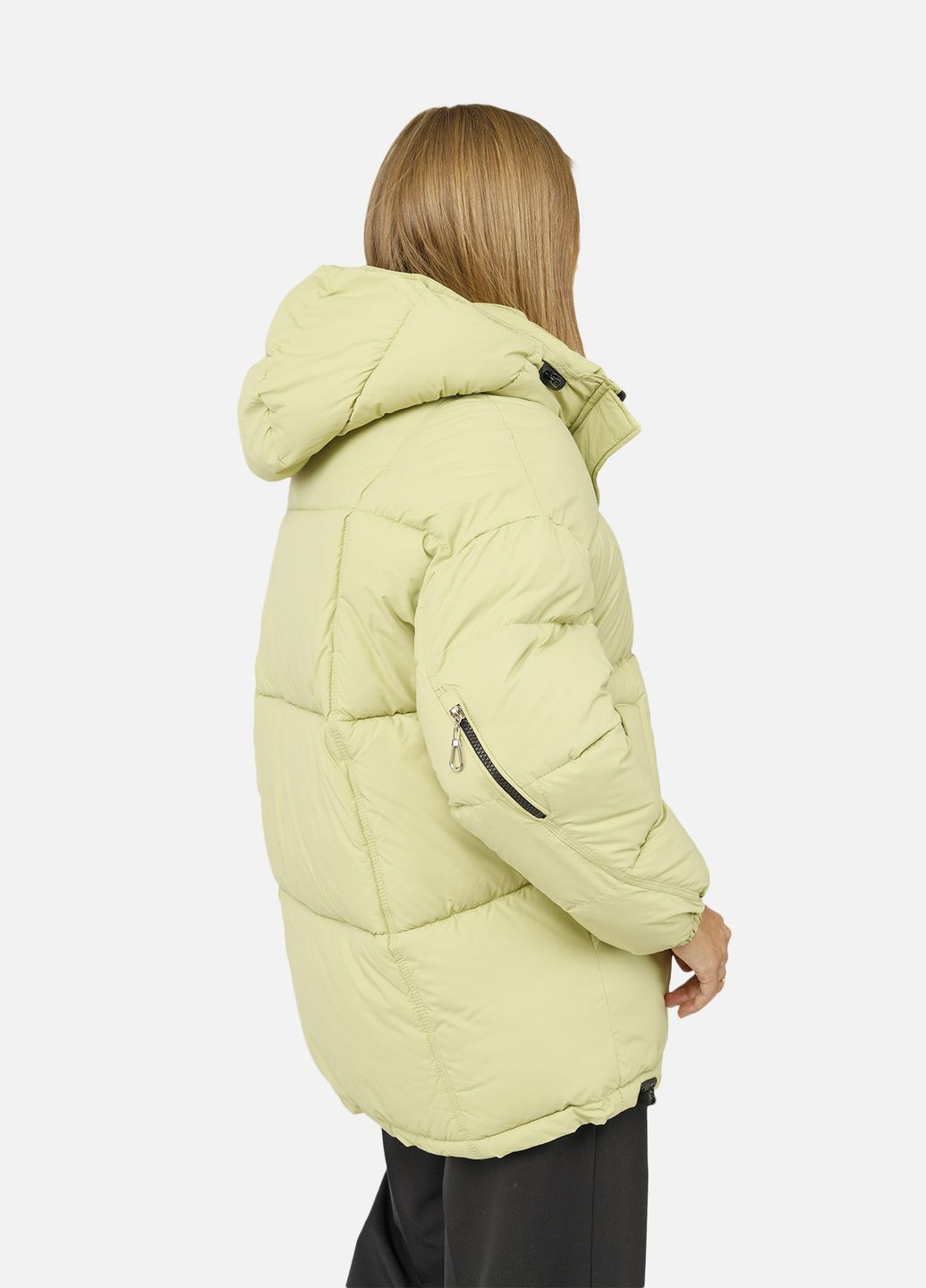 Лаймовая зимняя женская куртка цвет лайм цб-00256302 X.C.H.