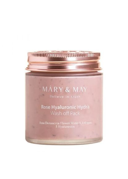 Глиняная маска для лица с розой и пятью видами гиалуроновой кислоты Rose Hyaluronic Hydra Mary & May (287327626)